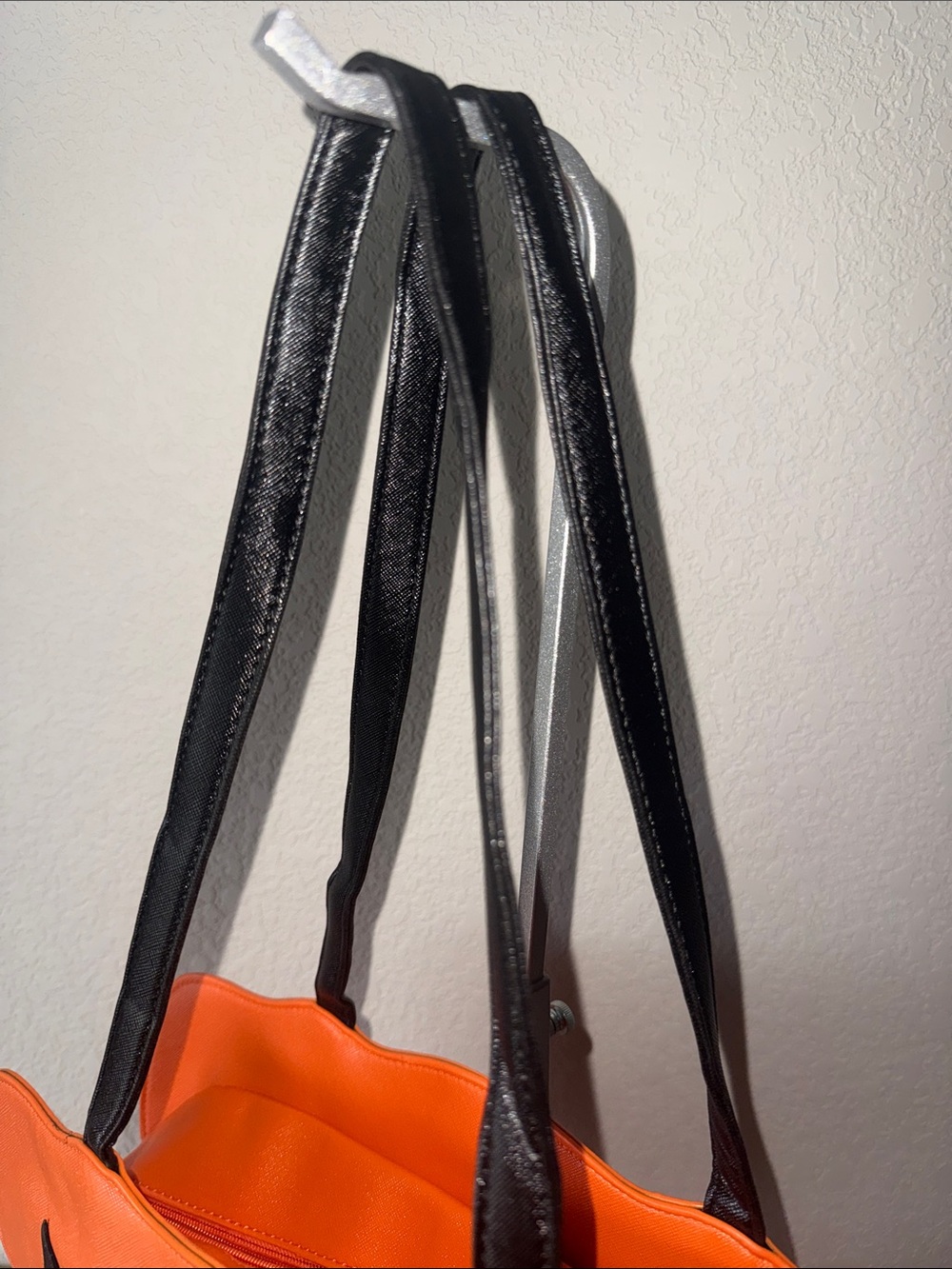 Orange Jack-O’-Lantern Vegan Leather Halloween Tote Bag-NWT!! - Picture 4 of 11